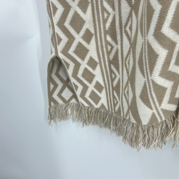Old Navy open front Aztec print 100% cotton fringe hemline kimono cardigan M/L - Picture 6 of 8
